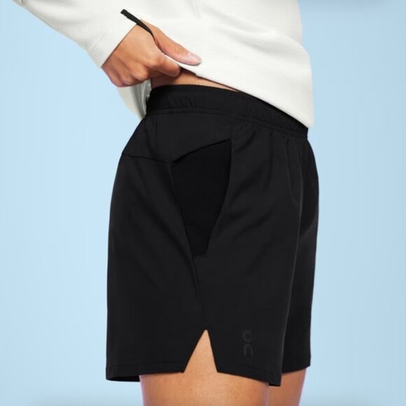 On Running Essential Black Athletic Shorts - Picture 1 of 5
